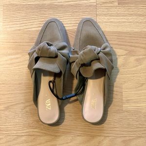 Suede Leather Mules w/TieKnot